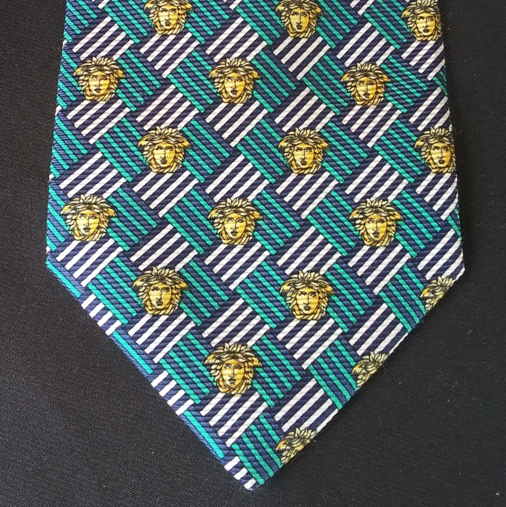 90's Gianni Versace medusa monogram tie Italy